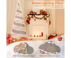 Costway 2x 155CM Pre-lit Christmas Cone Tree Light Artificial LED Spiral Conic Tree Xmas Decor Garden Festival