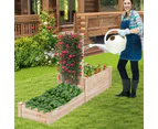 Costway 2-tier Wooden Raised Garden Bed Elevated Planter Box w/Trellis & Open-ended Bottom Vegetables, Flowers, Herbs, Fruits