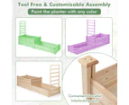 Costway 2-tier Wooden Raised Garden Bed Elevated Planter Box w/Trellis & Open-ended Bottom Vegetables, Flowers, Herbs, Fruits