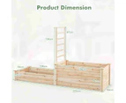 Costway 2-tier Wooden Raised Garden Bed Elevated Planter Box w/Trellis & Open-ended Bottom Vegetables, Flowers, Herbs, Fruits