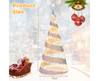 Costway 2x 155CM Pre-lit Christmas Cone Tree Light Artificial LED Spiral Conic Tree Xmas Decor Garden Festival