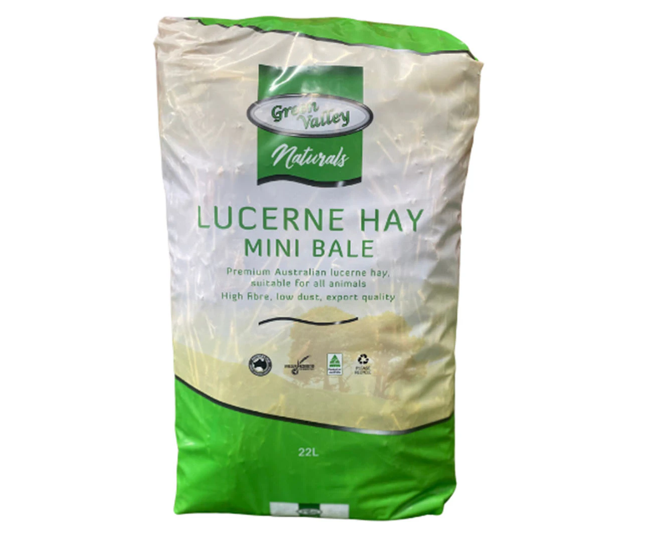 Green Valley Naturals Mini Bale Lucerne Hay 22L