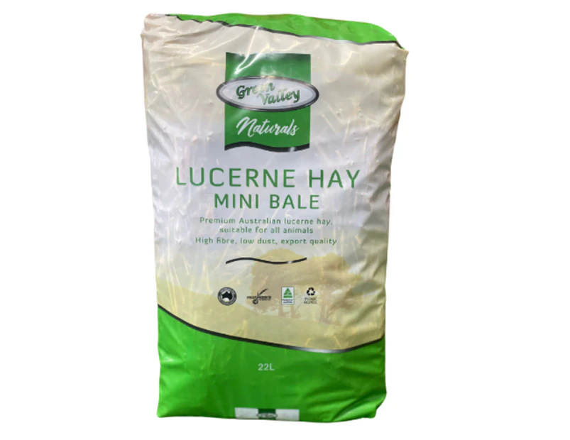 Green Valley Naturals Mini Bale Lucerne Hay 22L