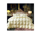Warmth Goose Down Comforter, Ultra Soft Cotton Bed Quilt,All Season Goose Down Duvet-twist flower-yellow