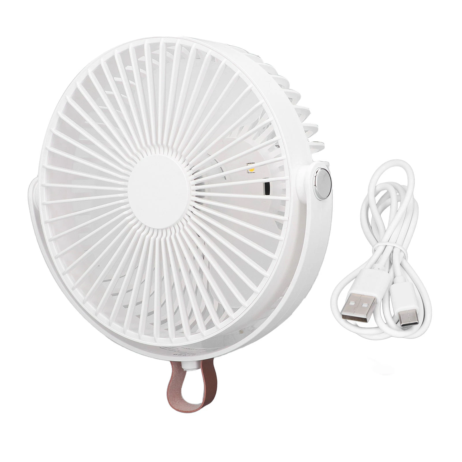 Electric Fan 3 Speeds 360 Degree Adjustable Usb Rechargeable Portable Camping Fan With Night Light For Dormitory Camping