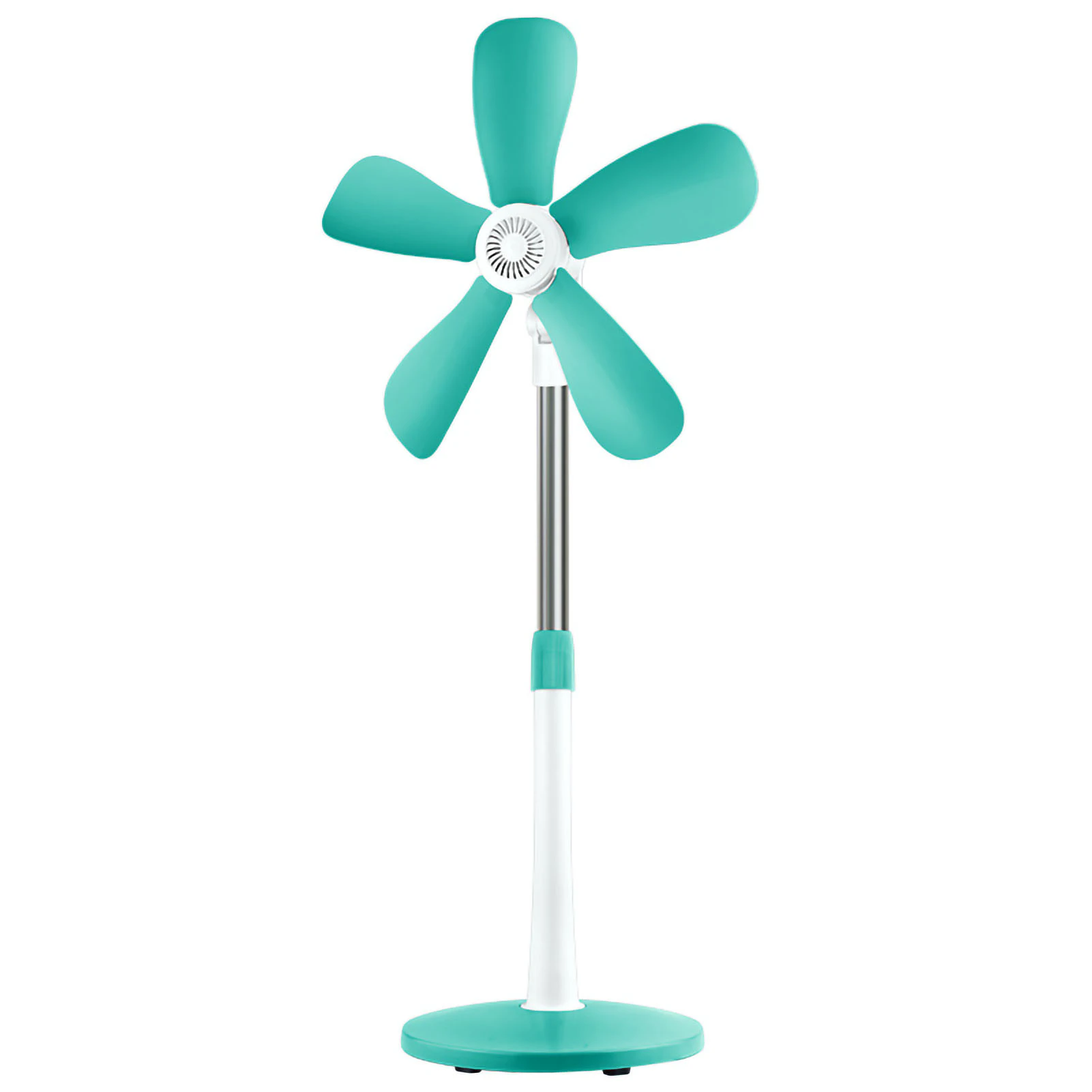 Telescopic Fan Silent 5 Soft Blades Mesh Free Comfortable Wind Floor Fan For Home Dormitory Office Green