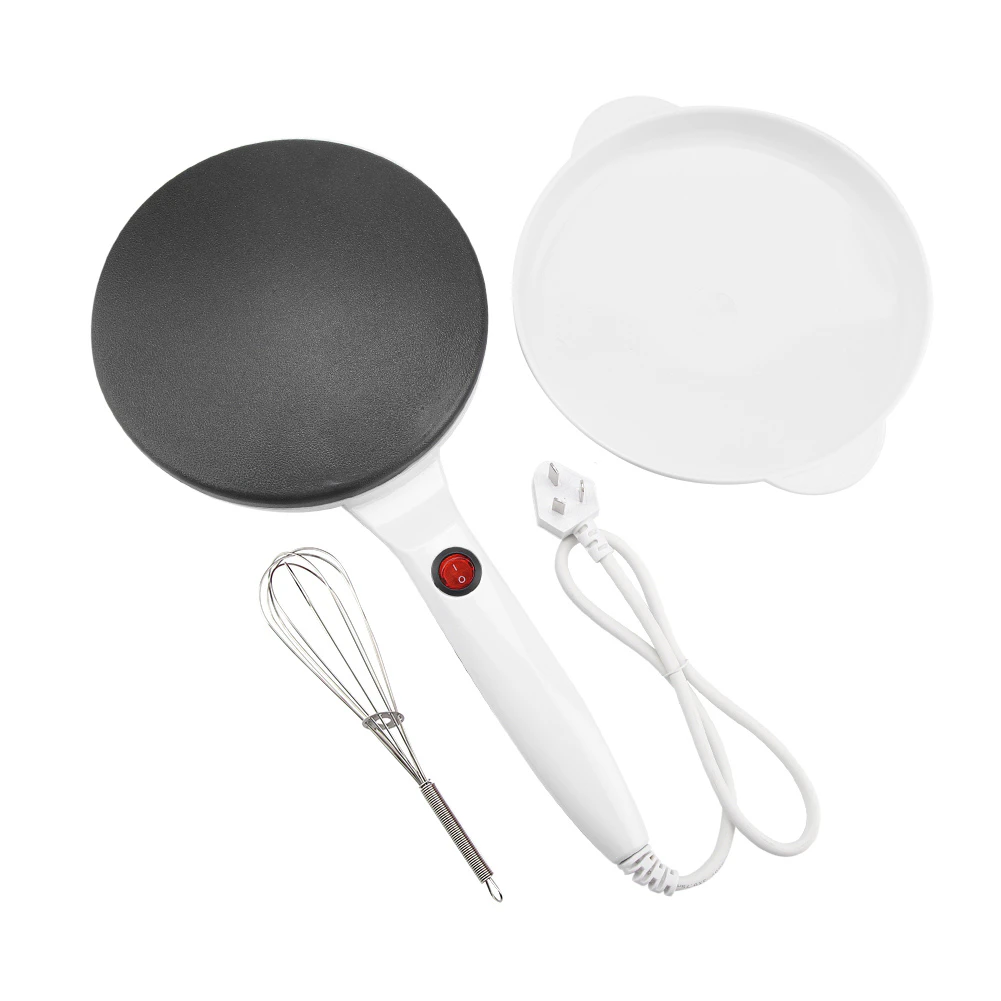 Electric Round Non-Stick Pancake Maker Crepe Machine Frying Pan Pizza Baking Tools 220V(White)