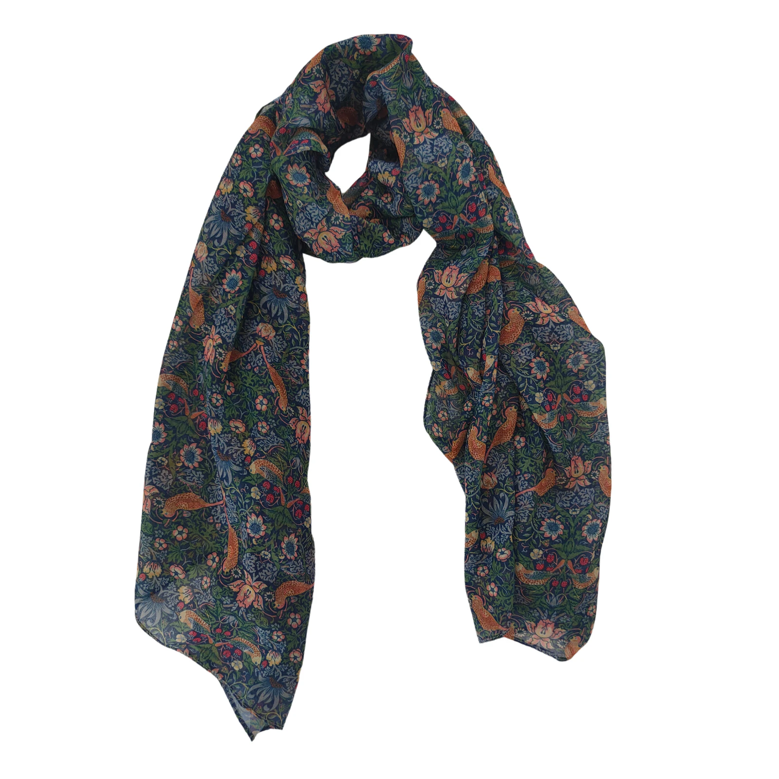 Artico Scarf William Morris Strawberry Thief Original Blue SCA004