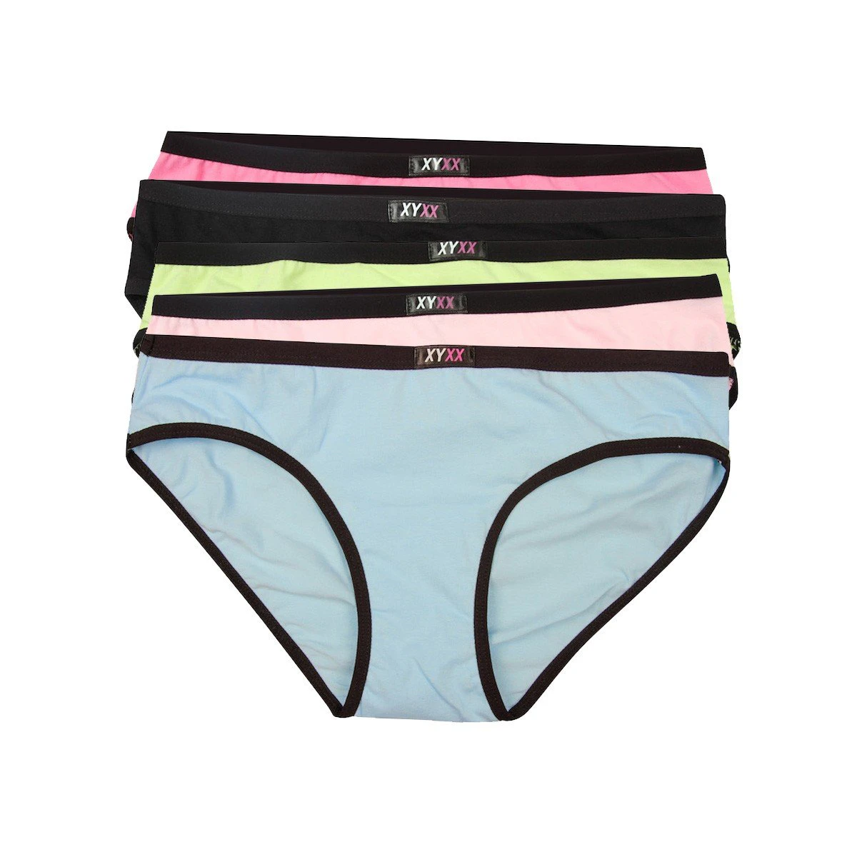 5 Womens Bikini Brief Panties Mix Colour Pack - XYXX Underwear