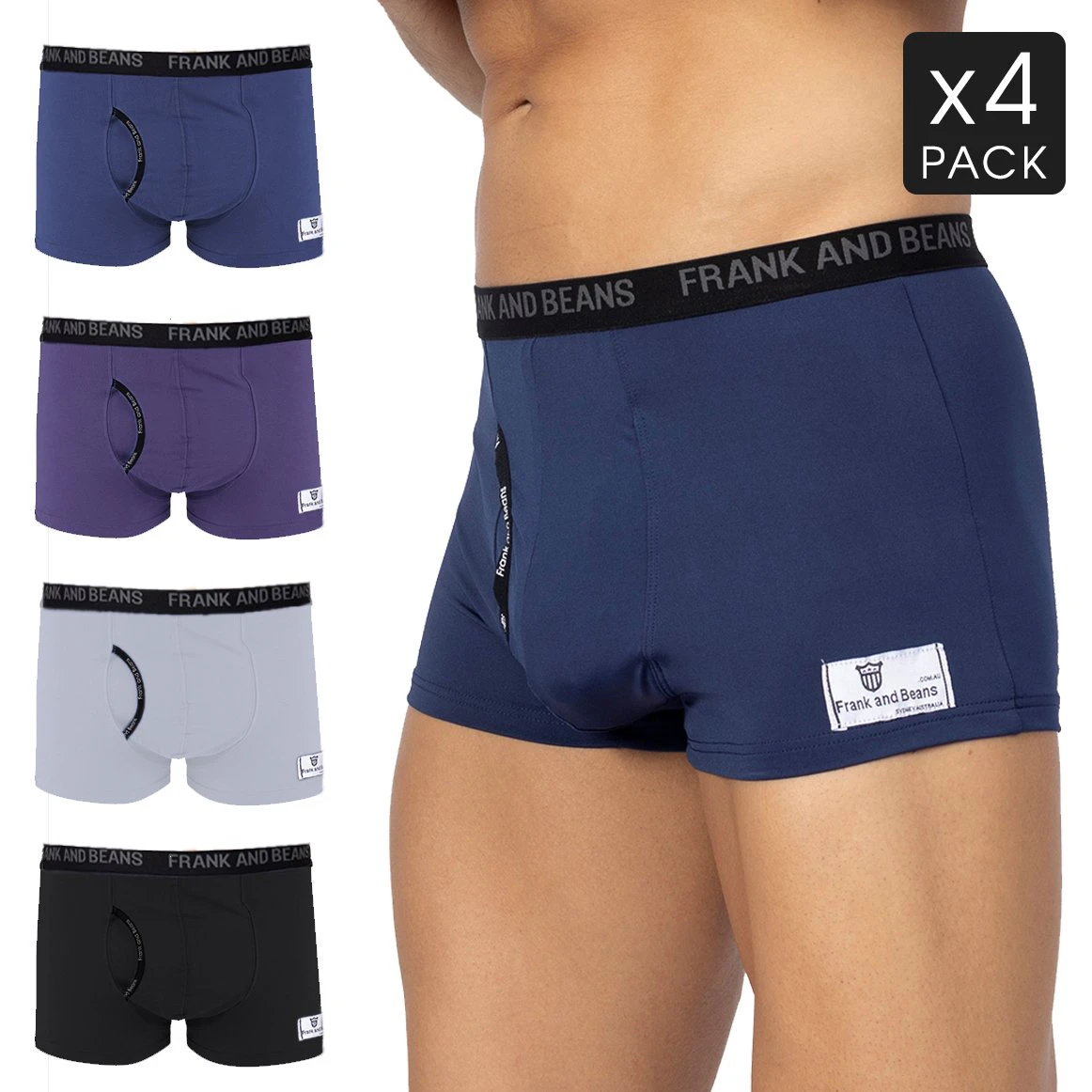 Mens Super Soft Boxer Briefs 4 Colour Pack - Frank and Beans Underwear