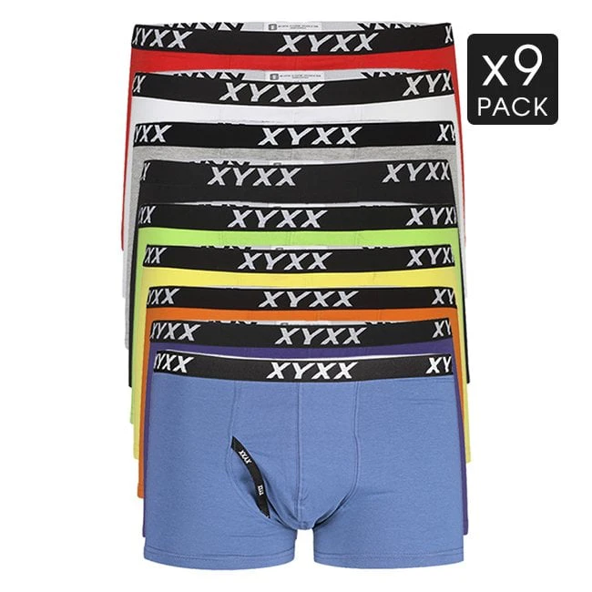 9 Mens Cotton Boxer Briefs Trunks Mix Colour Pack- XYXX Underwear