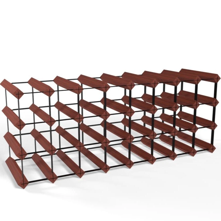 32 Bottles Classic Line Wine Rack - Mahogany Brown