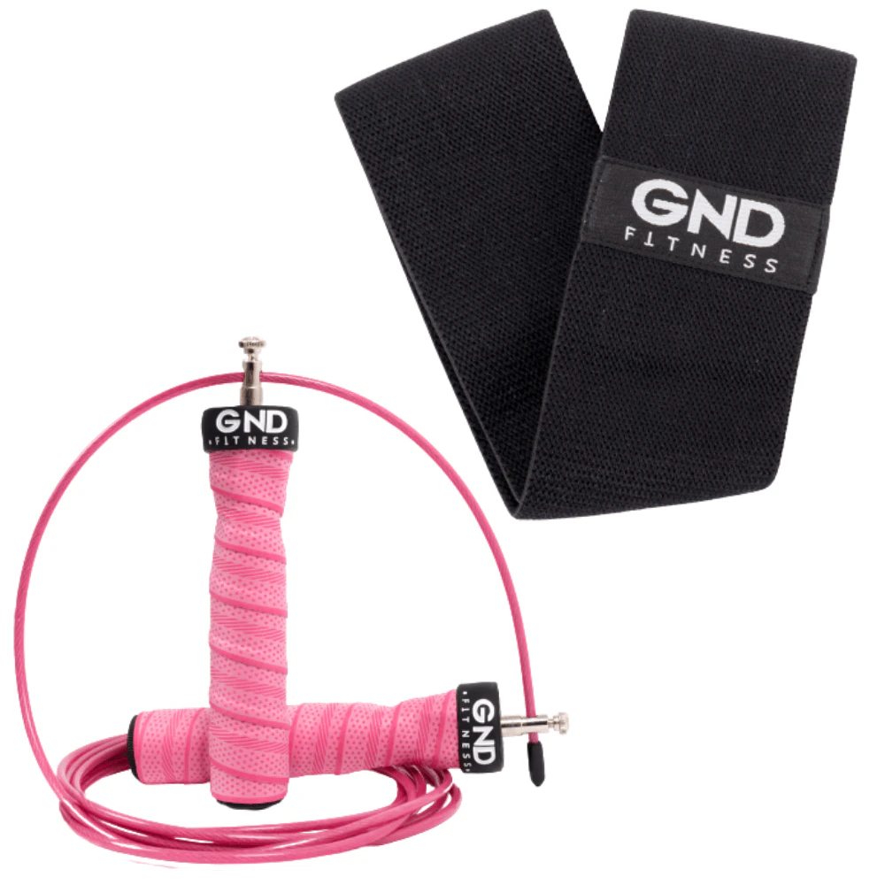 Gnd Skipping Rope & Fabric Booty Band Pack - Pretty Pink