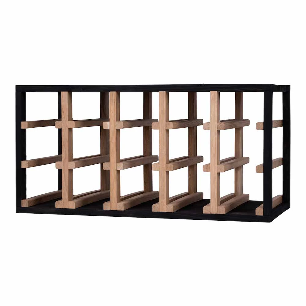 15 Bottles Wine Rack - Exterior Rich Black