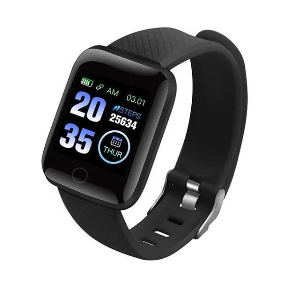 Bluetooth Smart Watch Fitness With Heart Rate Blood Pressure Activity Tracker Band Bracelet (fitbit Versa Style) - Black