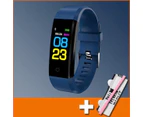 Kids Waterproof Fit Fitness Tracker Smart Watch Fitness Sports Watch With Heart Rate & Blood Pressure Monitor Tracker Band Bracelet - Blue