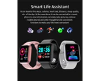 Smart Fitness Tracker Watch Waterproof Smart Fitness Watch Heart Rate Blood Pressure Monitor Tracker Band Bracelet - Pink