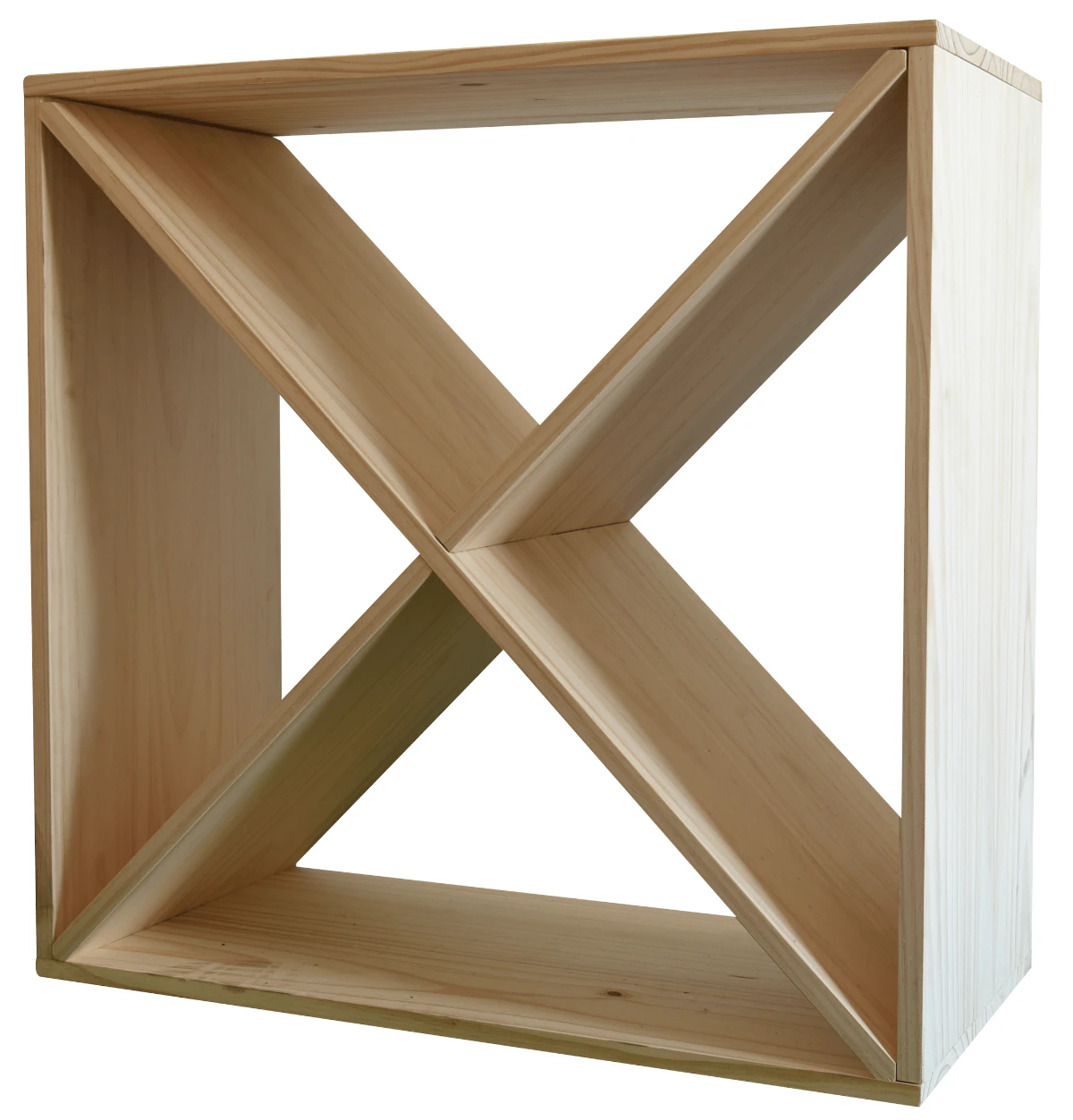 X Module Cube Wine Rack - Natural Pine