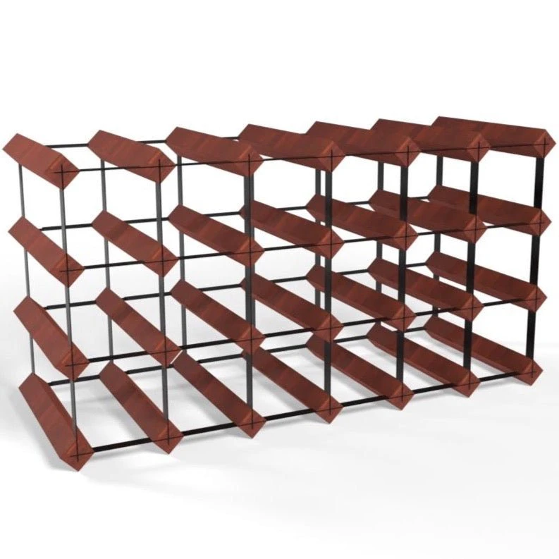 24 Bottles Classic Line Wine Rack - Mahogany Brown