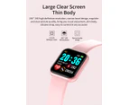 Smart Fitness Tracker Watch Waterproof Smart Fitness Watch Heart Rate Blood Pressure Monitor Tracker Band Bracelet - Pink