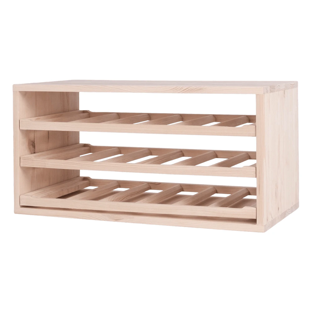 18 Bottles Shelves Wine Rack Natural Pine Un-Assembled