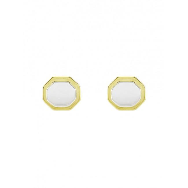 Florence Broadhurst Accessories Octagonal Layered Two Tone Plated Stud Earring