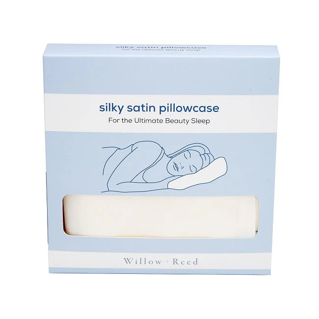 Willow + Reed Silky Satin Pillowcase - White