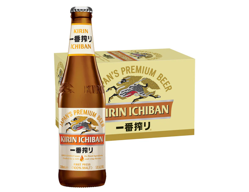 Kirin Ichiban Japanese Beer Case 4 X 6 330ml Bottles