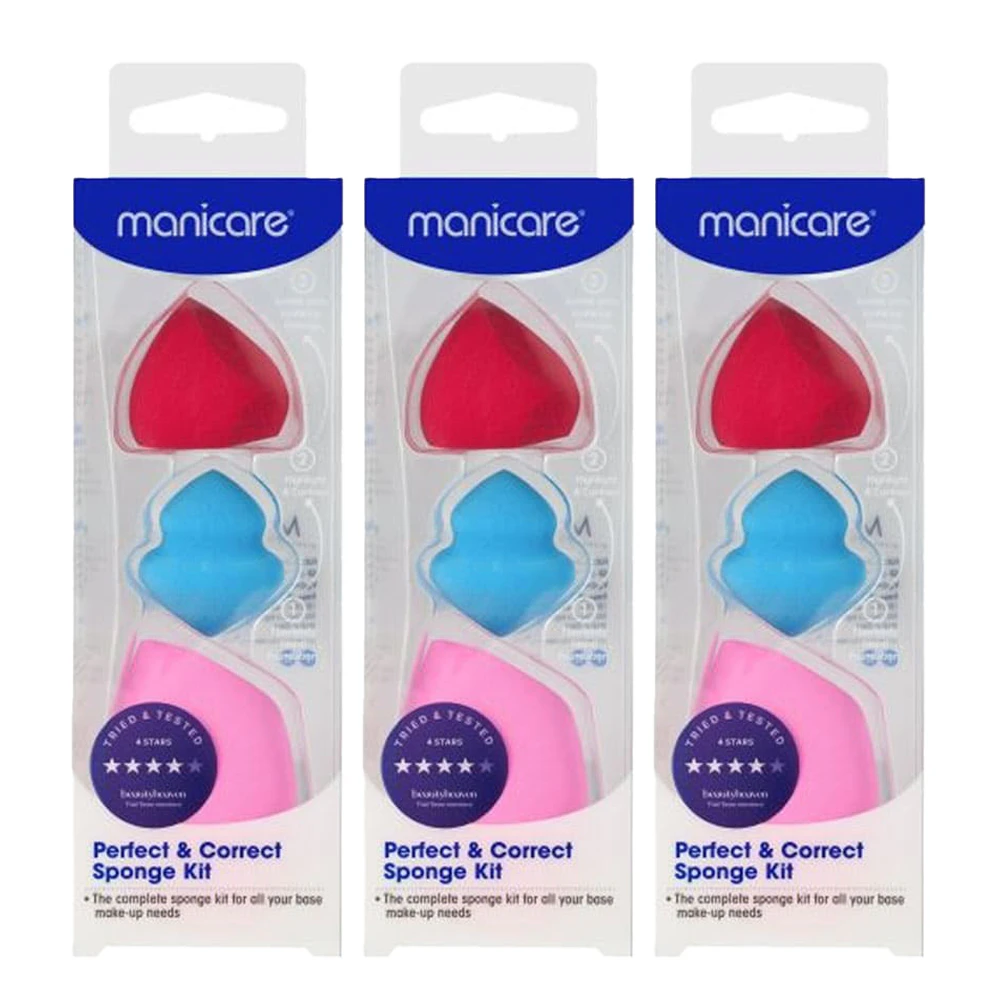 Manicare Perfect & Correct 3pc Sponge Kit 3 Pack