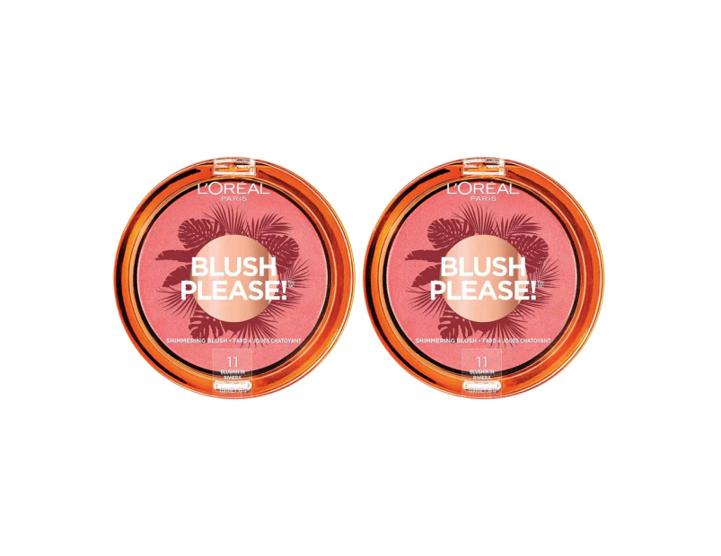 L'oreal Paris L'oreal Blush Please! Shimmering Blush 5.1g 11 Blushin In Riviera 2 Pack