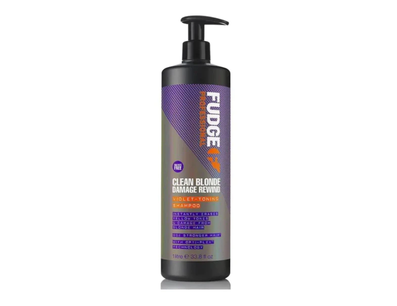 Fudge Clean Blonde Damage Rewind Violet Toning Shampoo 1l