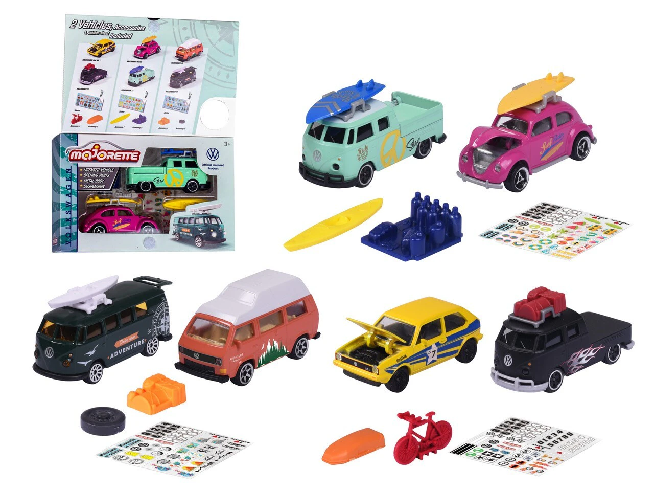 Majorette Volkswagen The Originals Series 2 Pcs Vehicles Set Assorted