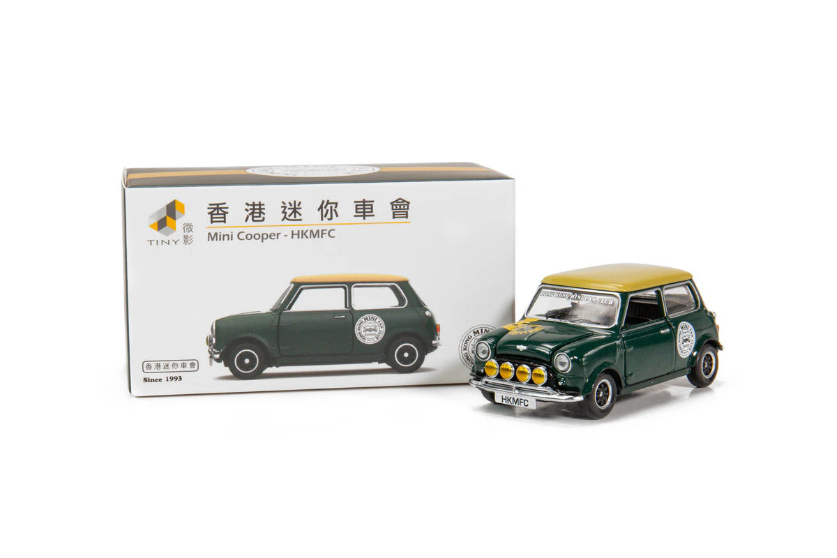 Tiny City Die Cast Model Car – Mini Cooper Mk 1 Hong Kong Mini Fan Club (yellow Roof)