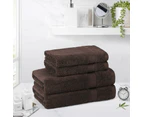 Linenova Cotton Hand Towels And Face Washers 4 Pack - Brown