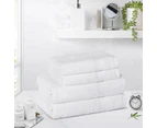 Linenova Cotton Hand Towels And Face Washers 4 Pack - White