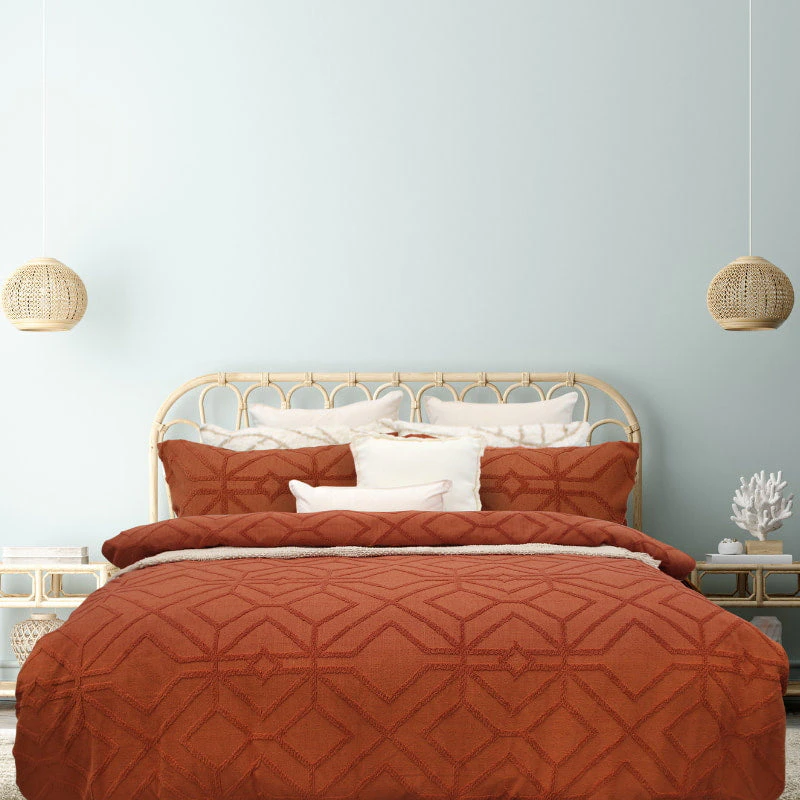 Kalinda Tufted Quilt Cover Set (Coral Haze) - Queen