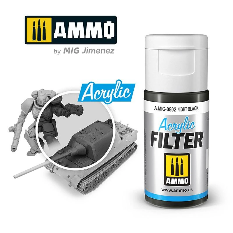 Lc Ammo By Mig Acrylic Filter Night Black