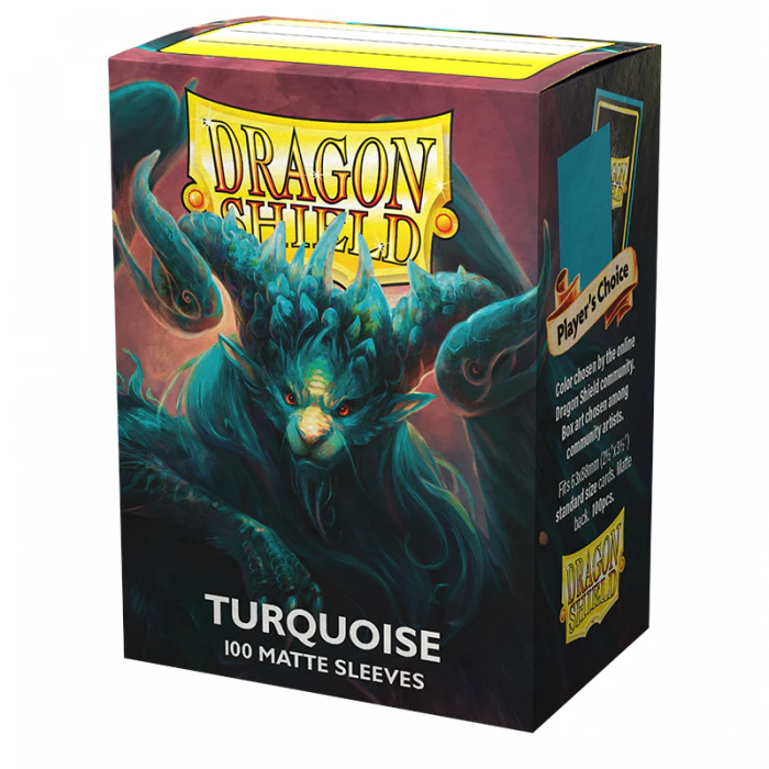 Sleeves Dragon Shield Box 100 Turquoise Atebeck Matte