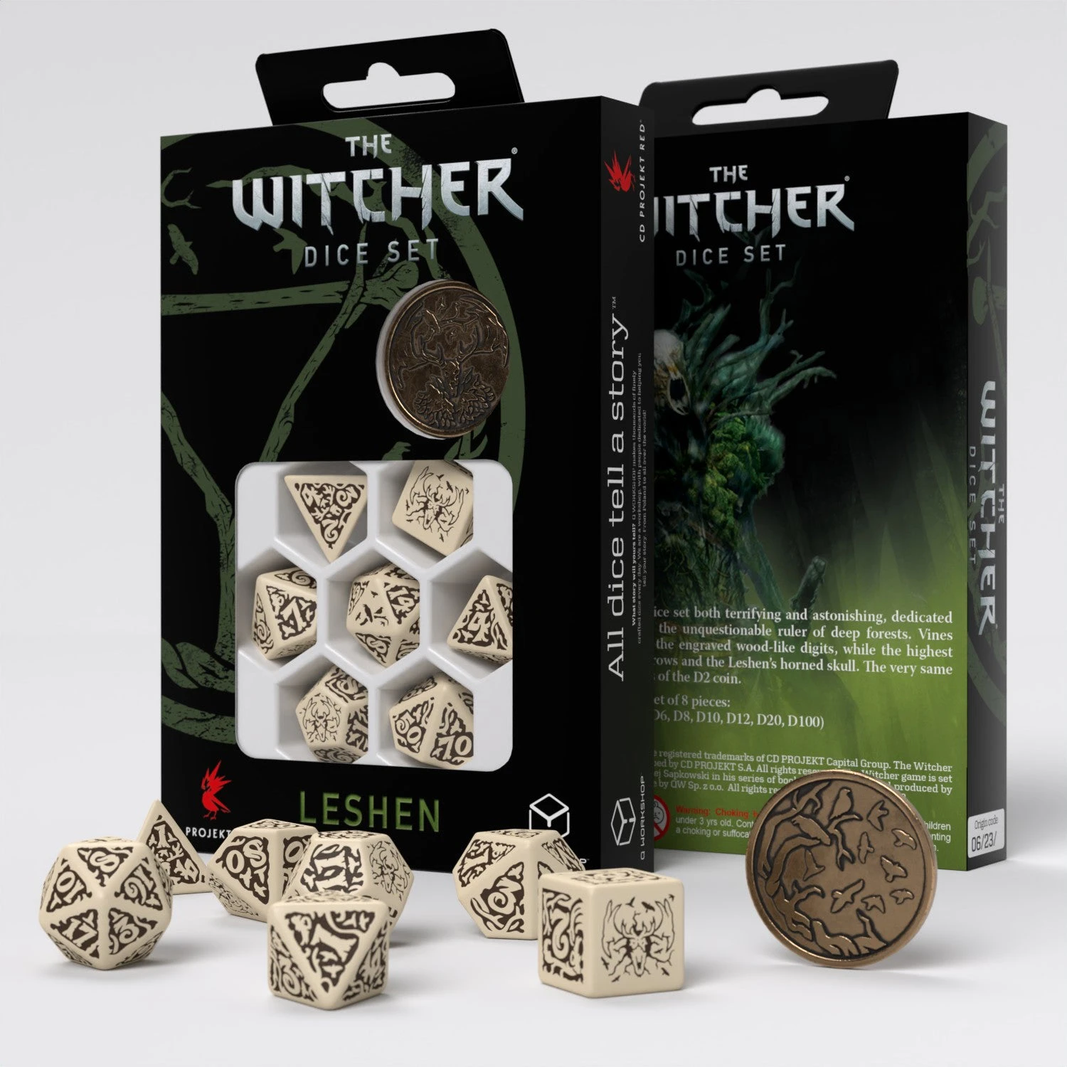 Q Workshop The Witcher Dice Set Leshen The Master Of Crows Dice Set 7 With Coin