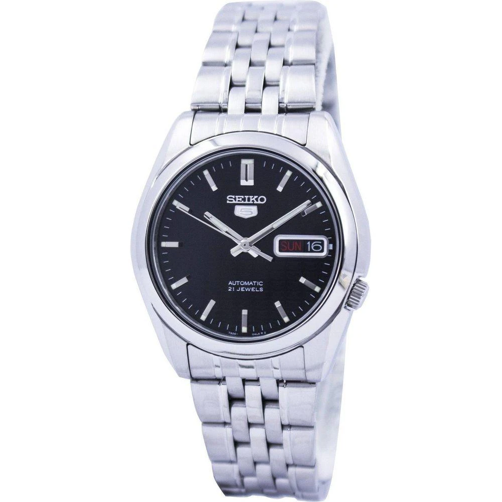 Seiko 5 Automatic 21 Jewels Snk361 Snk361k1 Snk361k Men's Stainless Steel Watch, Black Dial