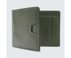 Yamba Wallet I Green Vegan Leather Slim Bifold Wallet With Money Clip And Coin Pocket For Men