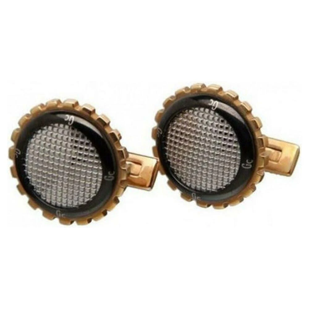 Guess Cmc70704 Men's Steel Cufflinks Black Silver Golden (2,2 Cm)