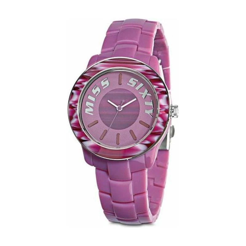 Miss Sixty Ladies' Quartz Watch R0753122502 Unisex Pink Purple Silicone 39mm