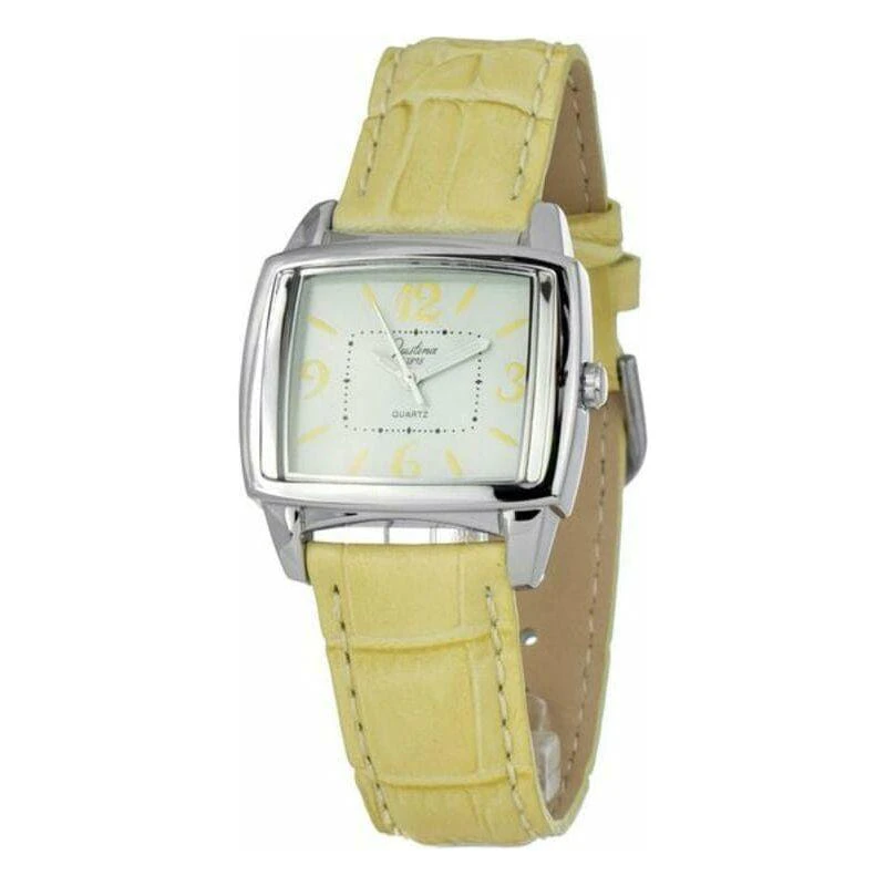 Justina 21809am Women's White Leather Strap Replacement Elegant And Timeless