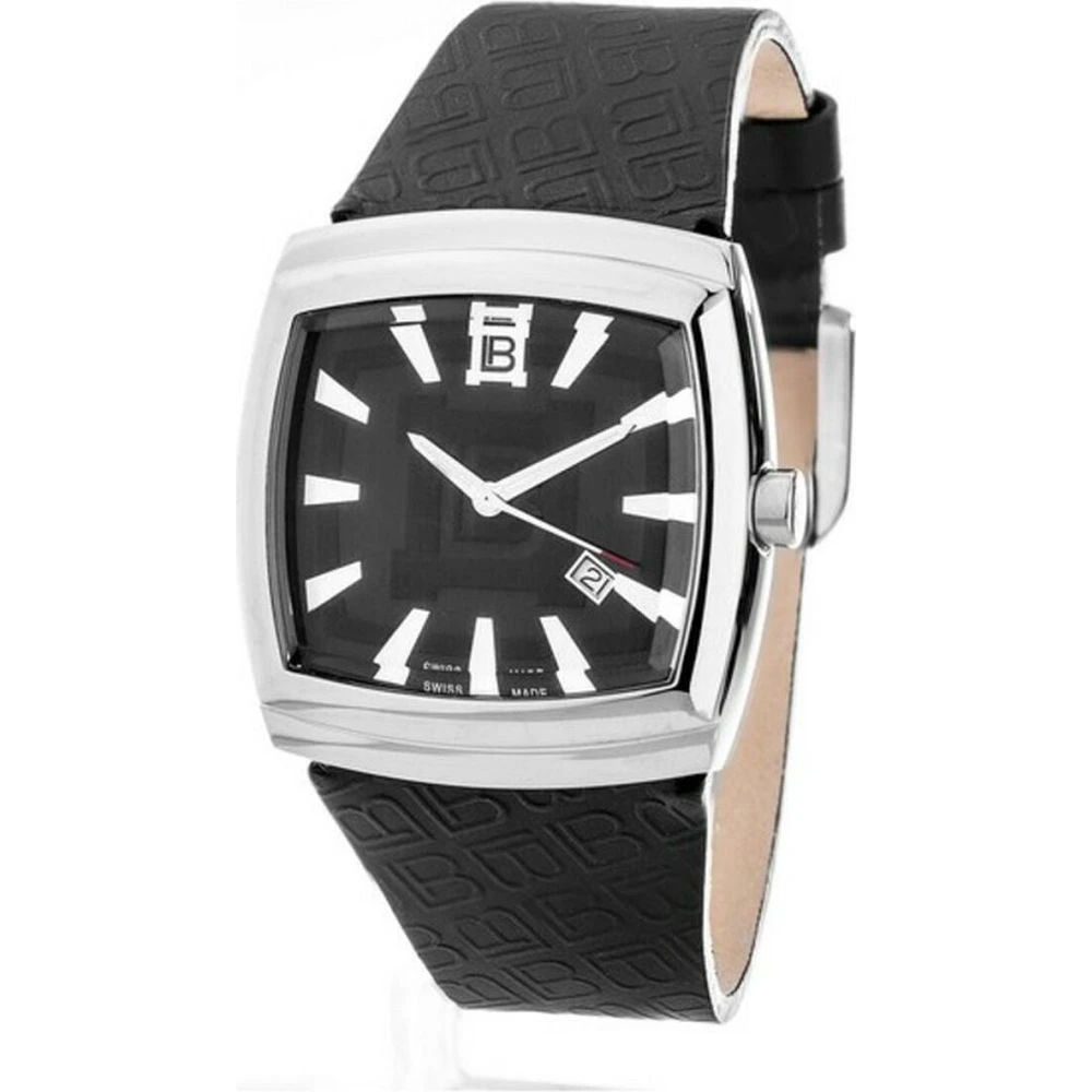 Laura Biagiotti Men's Watch Lb0054m Ne Black Leather Strap Stainless Steel Watch