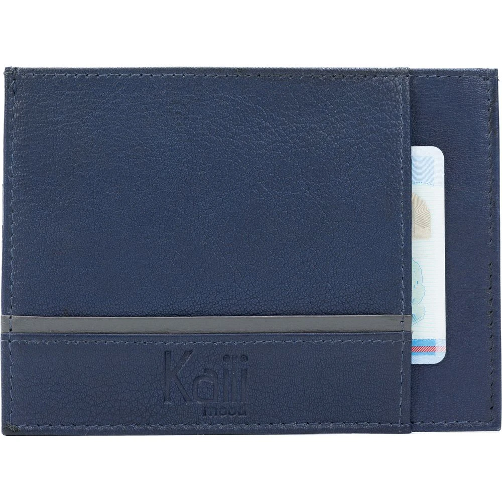 K10907db | Portadocumenti/carte Di Credito In Vera Pelle Col. Blu