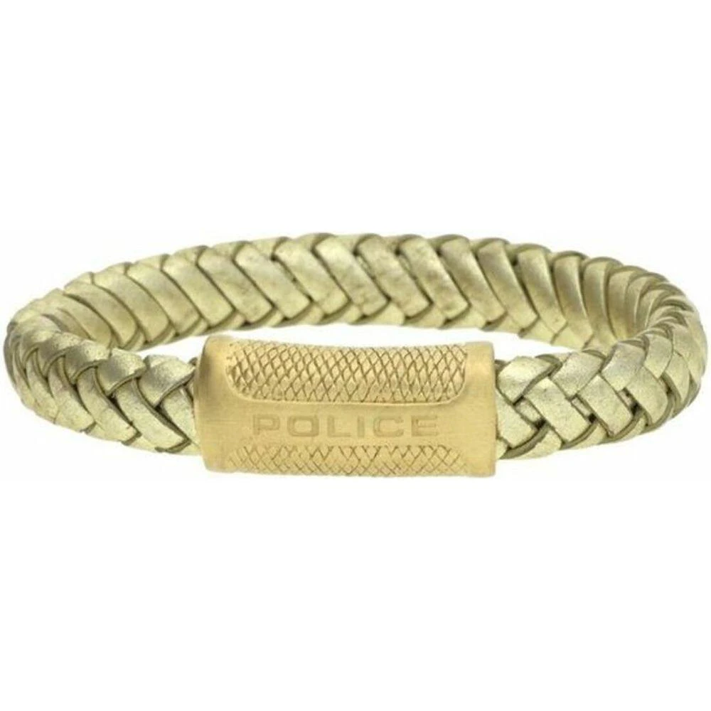 Police Men's Golden Leather Bracelet Pj22045blg 06 21 Stylish And Refined Fashion Accessory