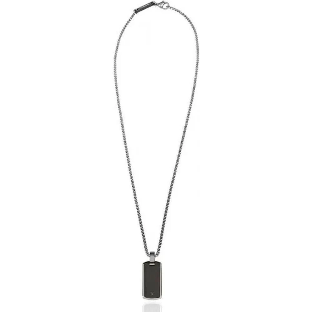 Ethereal Black Steel Elegance Men's Necklace Breil Tj2747 65 Cm