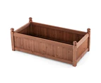 Costway Raised Garden Bed Wooden Planter Box w/ Drainage Holes Outdoor Flower Container Pot 1.1x0.6x0.4M