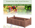 Costway Raised Garden Bed Wooden Planter Box w/ Drainage Holes Outdoor Flower Container Pot 1.1x0.6x0.4M